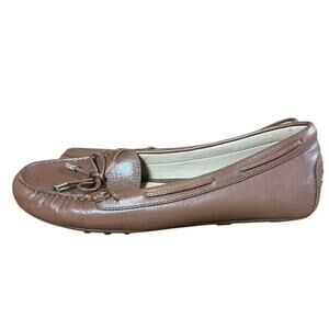 Michael by Michael Kors Women's Brown Leather Slip-On Loafers Moccasins Size 10